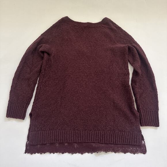 Anthropologie Knitted & Knotted Sweater Peekaboo Lace BOHO Skater Womens Small - Picture 6 of 11